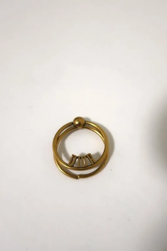 Christian Dior Hanging Circle Logo Ring Size 7