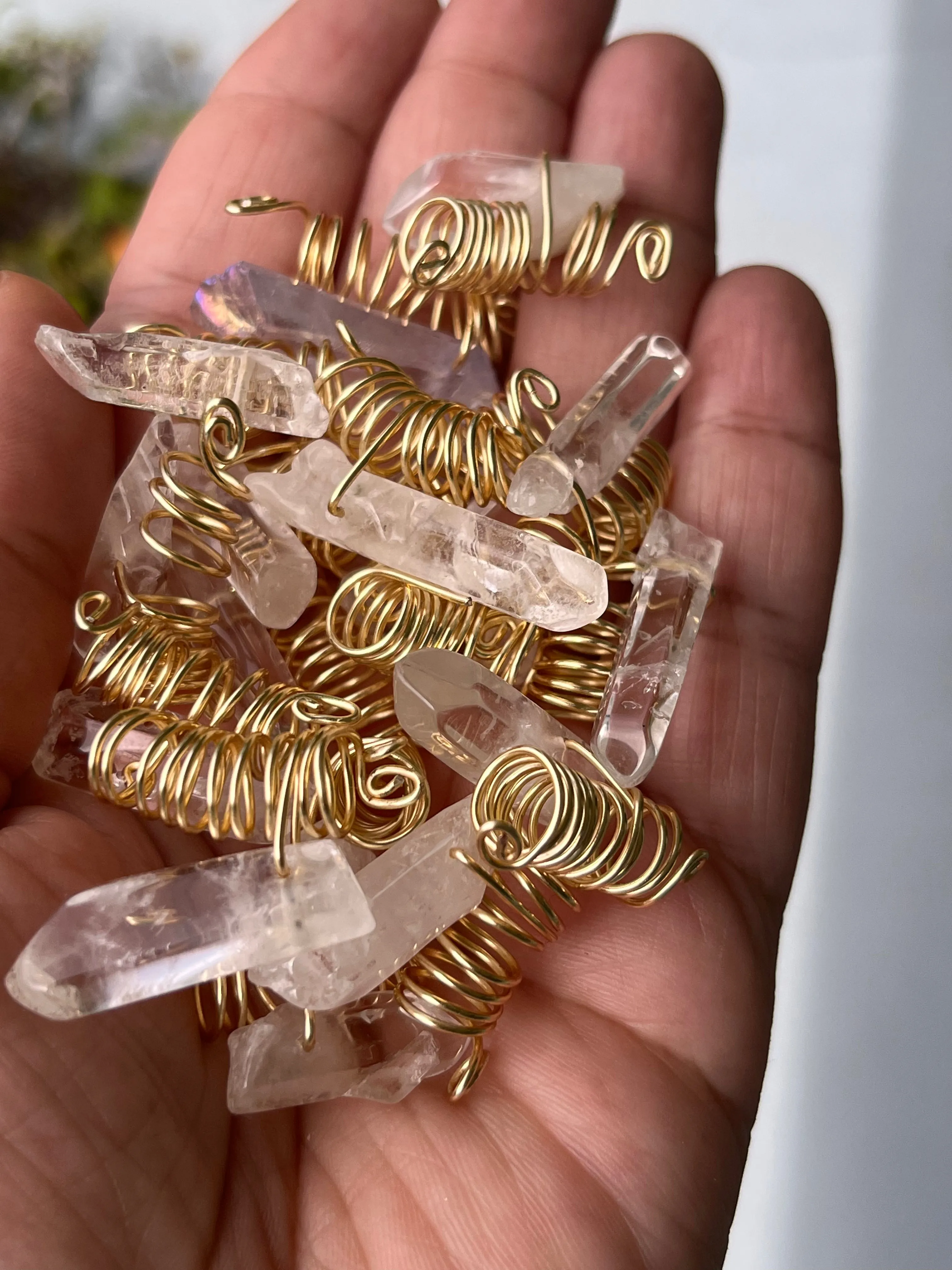 Chunky Quartz Loc Jewelry | Crystal Loc Jewelry