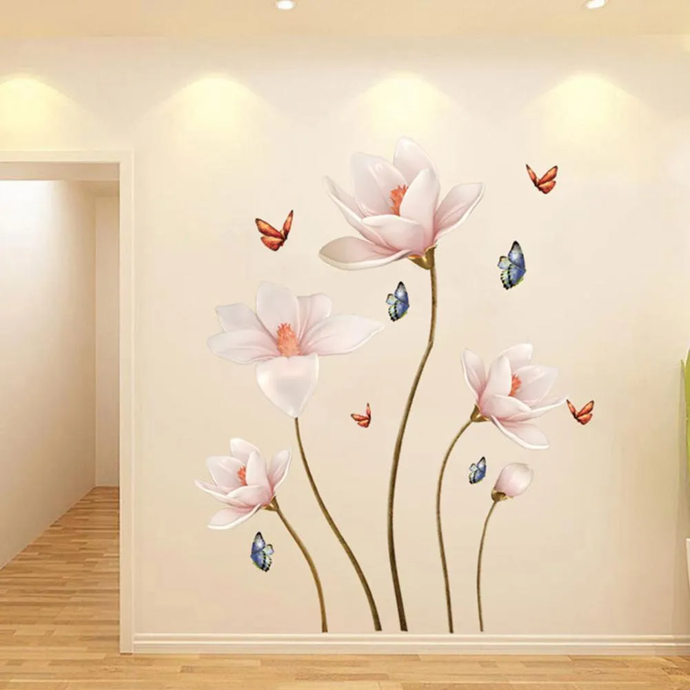 Colorful 3D Butterfly Flower Removable Wall Sticker