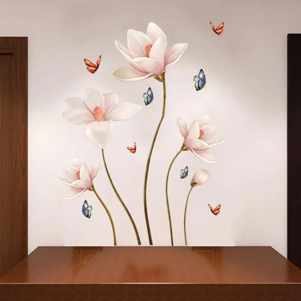 Colorful 3D Butterfly Flower Removable Wall Sticker