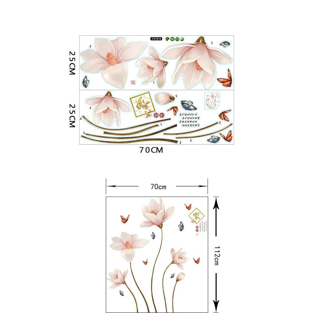 Colorful 3D Butterfly Flower Removable Wall Sticker