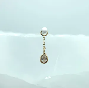 Concorde Chain Charm with Teardrop CZ