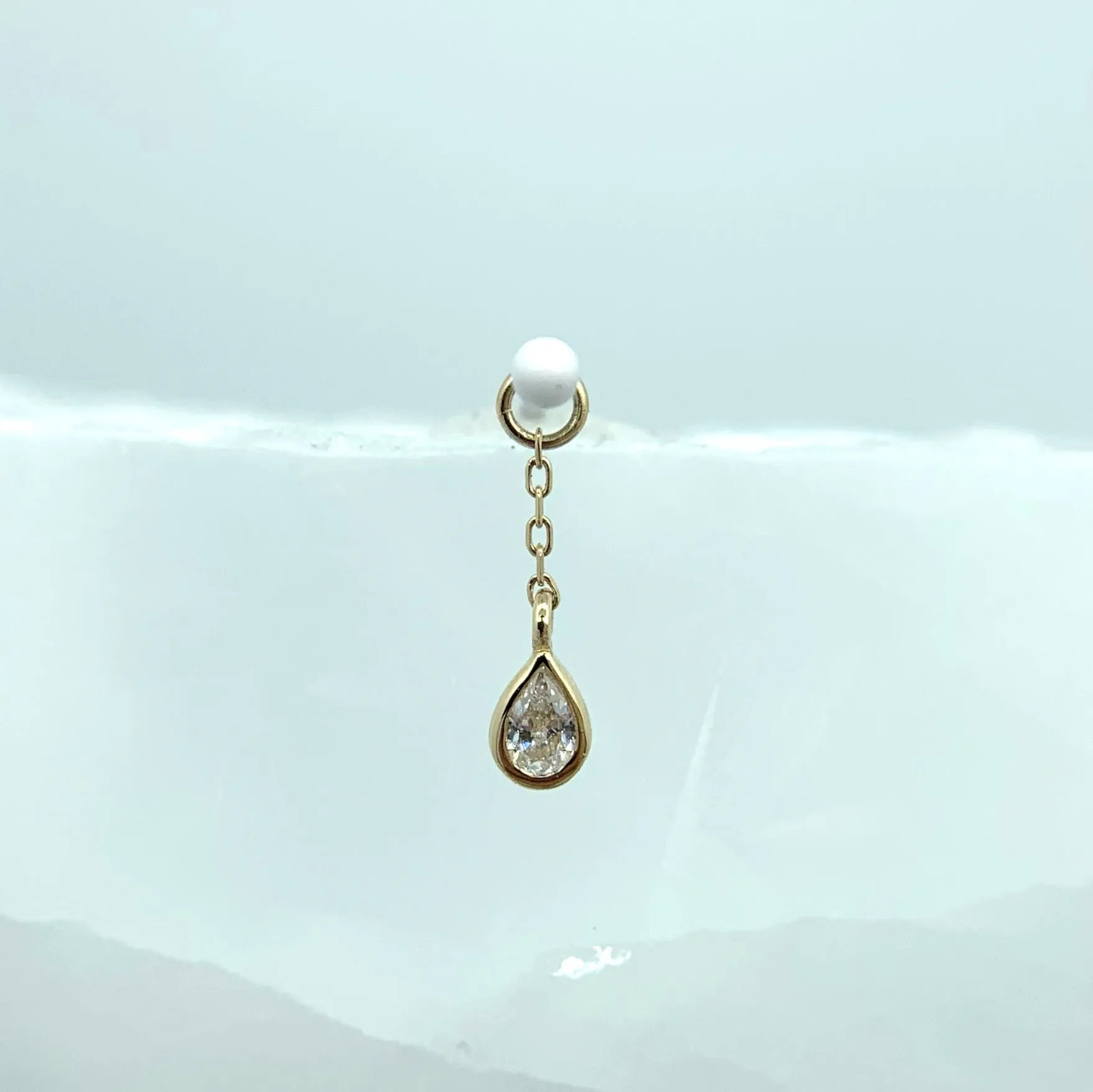 Concorde Chain Charm with Teardrop CZ