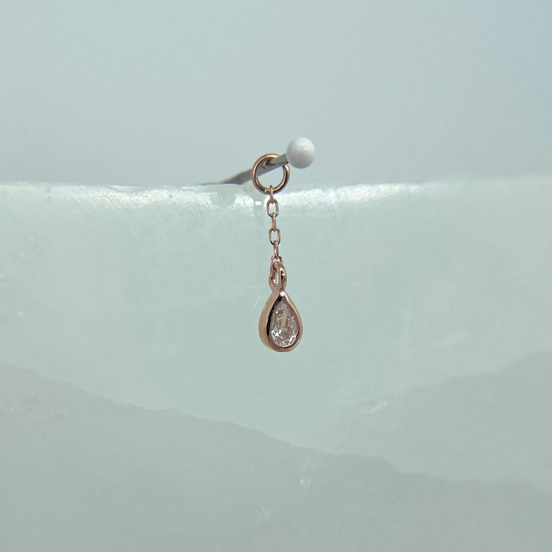 Concorde Chain Charm with Teardrop CZ