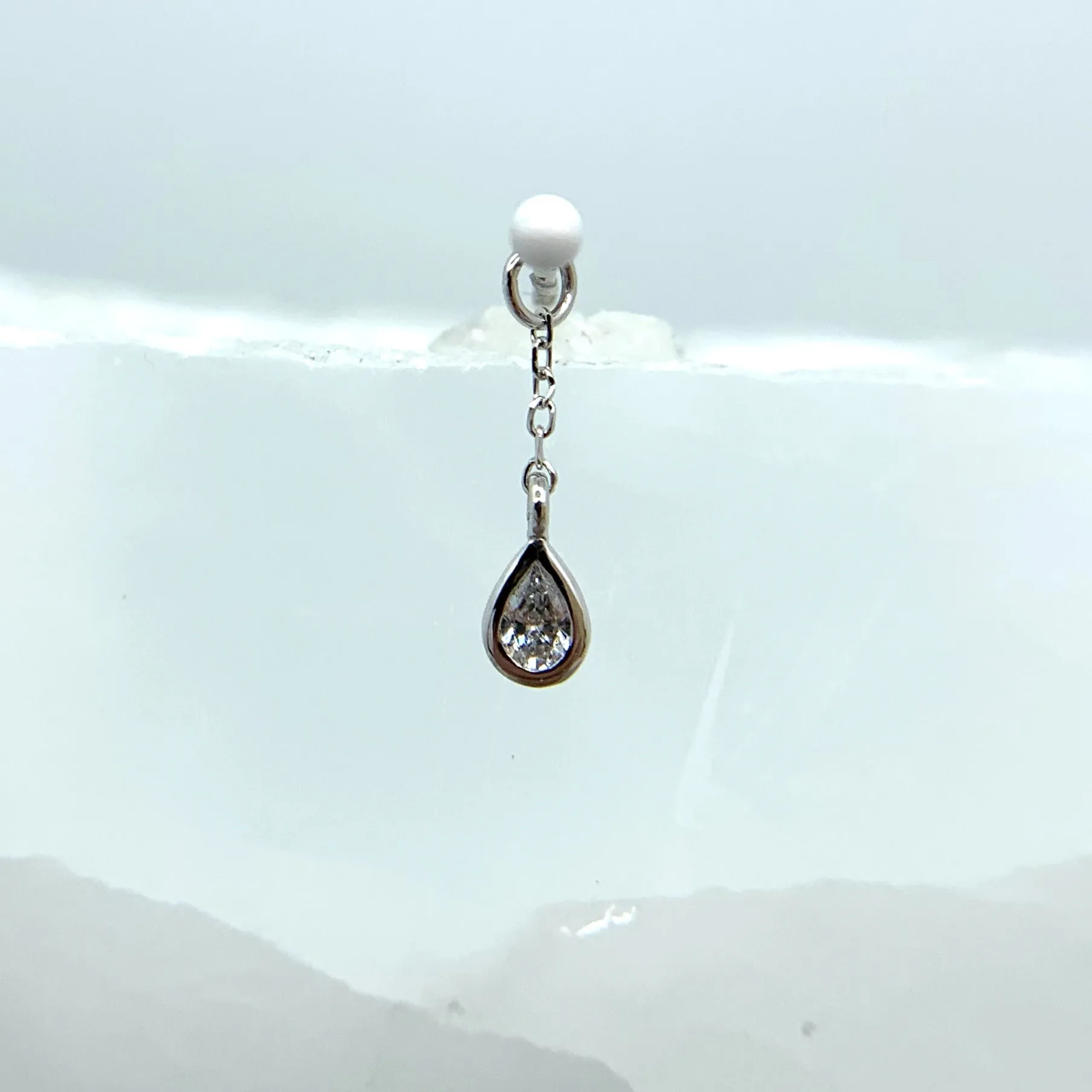 Concorde Chain Charm with Teardrop CZ