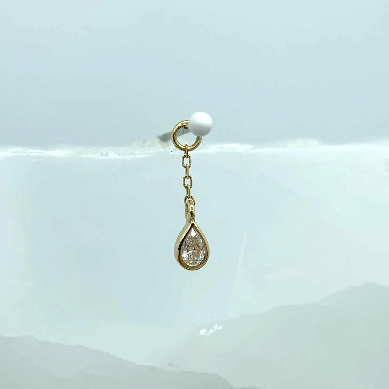 Concorde Chain Charm with Teardrop CZ