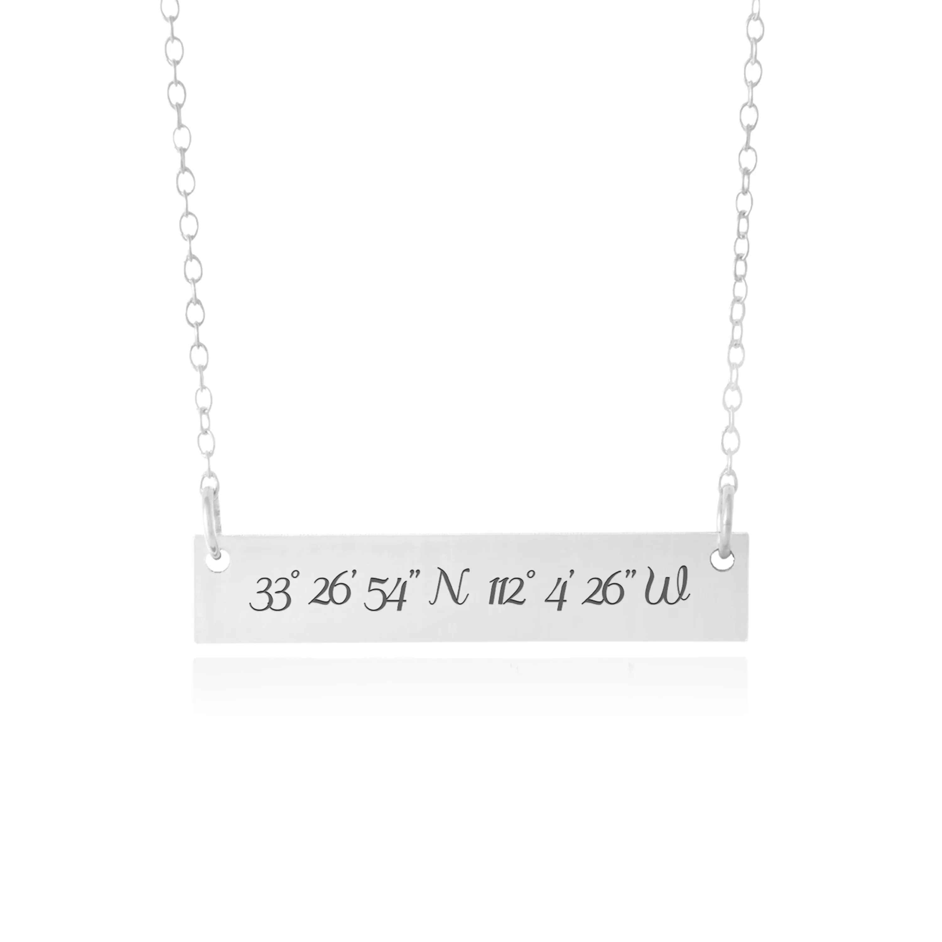Coordinates Necklace - Custom Bar Jewelry