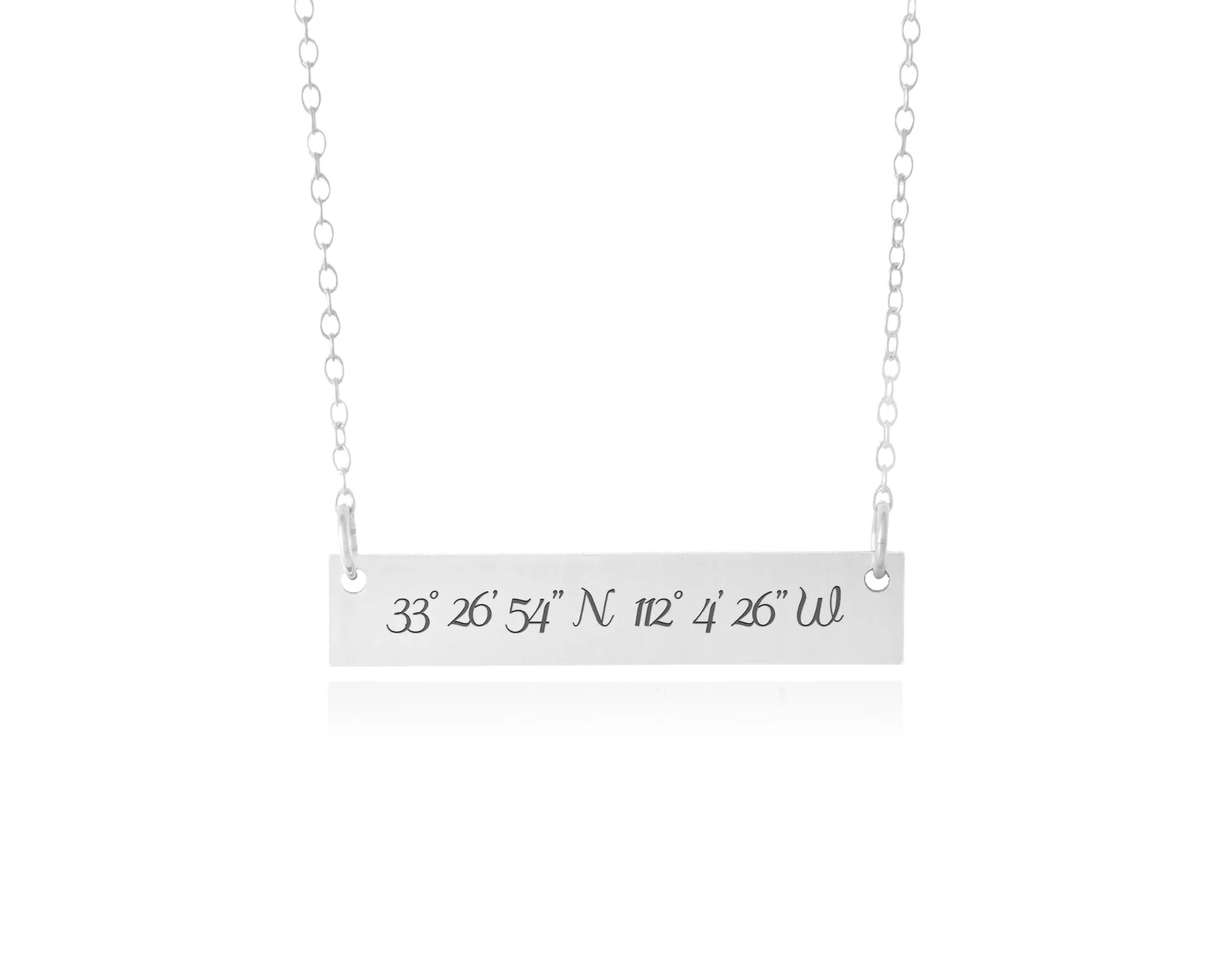 Coordinates Necklace - Custom Bar Jewelry