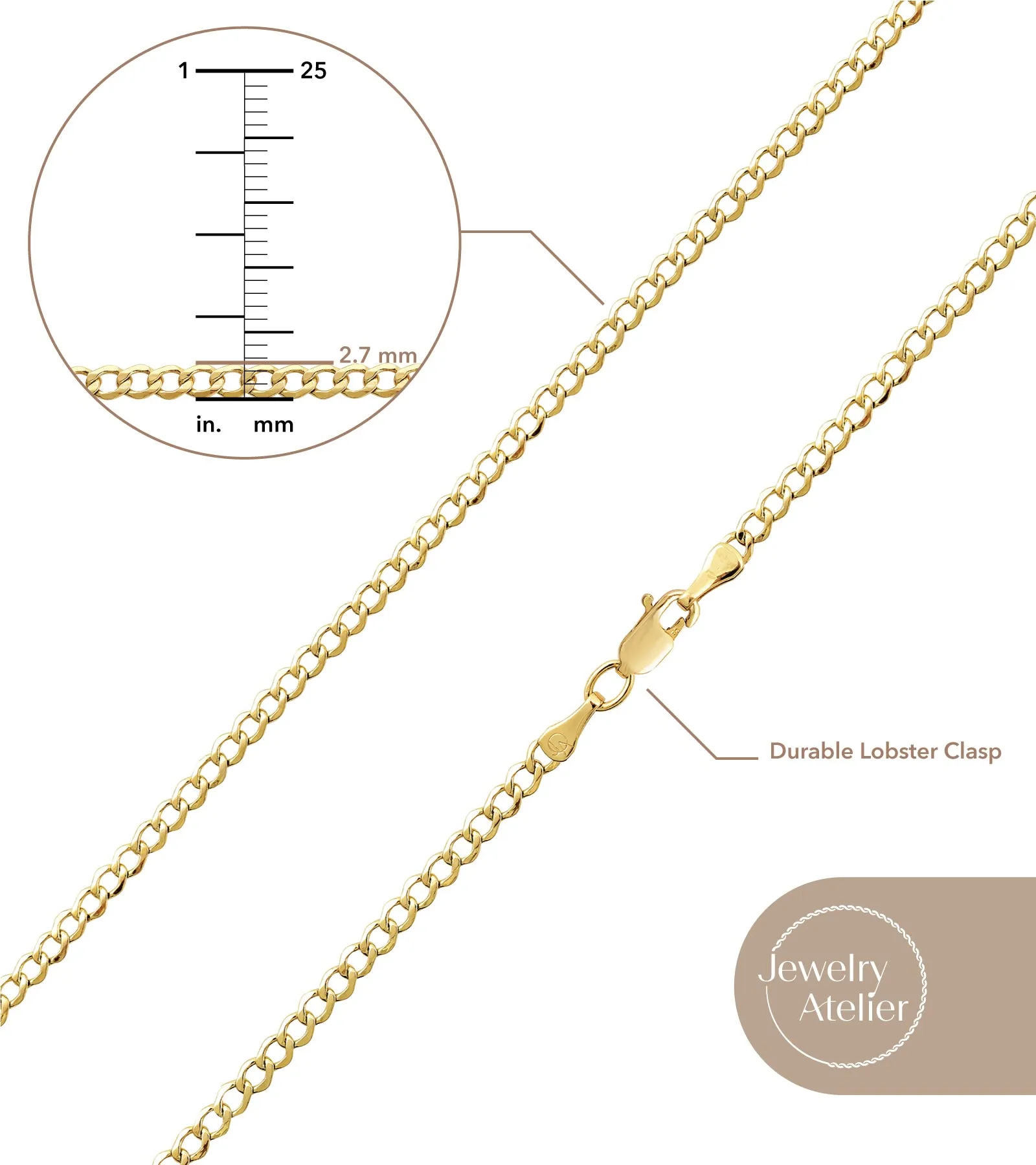 Curb Chain Necklace (2.7mm)