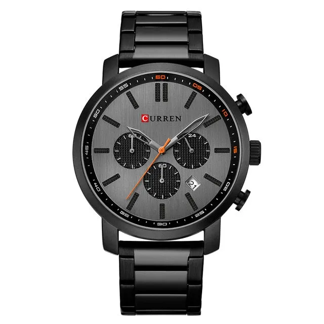 Curren Watch Fashion Mens Watches Blue Gold Military Army Stainless Steel Quartz Mens Watches Top Brand Luxury Men Watch Luxury