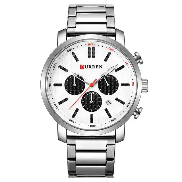 Curren Watch Fashion Mens Watches Blue Gold Military Army Stainless Steel Quartz Mens Watches Top Brand Luxury Men Watch Luxury