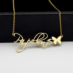 Custom Butterfly Name Necklace