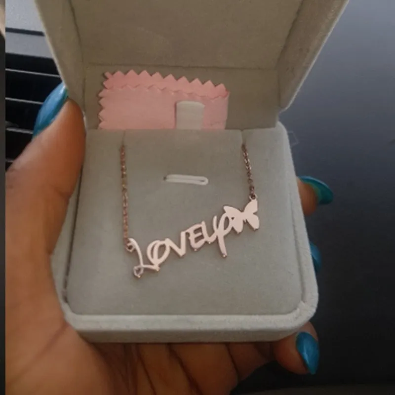 Custom Butterfly Name Necklace