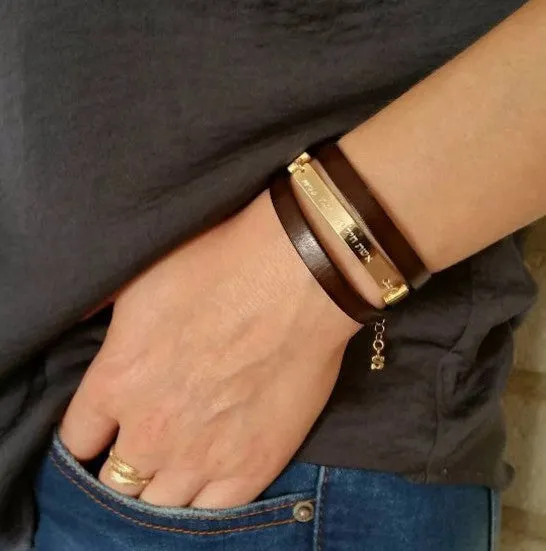 Custom Leather Wrap Bracelet