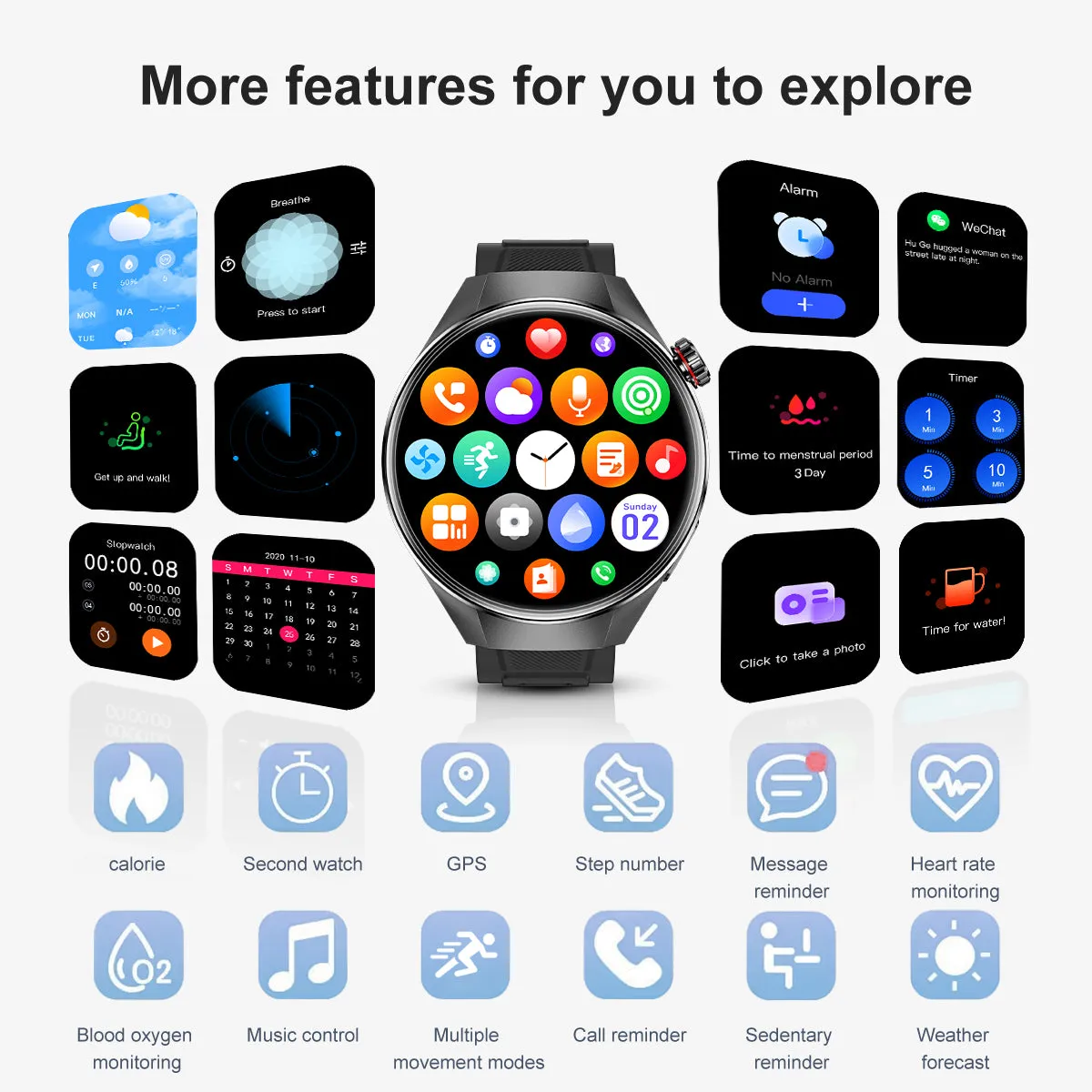 DATEOY G5 PLUS Smartwatch with 1.75" AMOLED Display, Bluetooth Call, GPS, Compass, 400mAh Battery, Multi-Dimensional Health Monitoring & Sleep Tracker