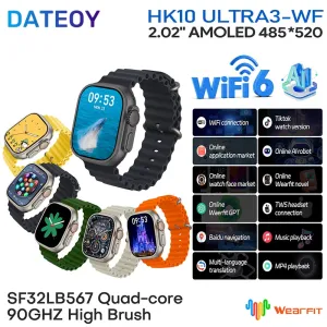 DATEOY HK10 ULTRA 3 WF WiFi Version GEN 2 Smartwatch – TikTok App, Chatgpt, 2.02" AMOLED Display, 2GB ROM, Local/Online Music, Onlie Video, TWS Connection, AI Features
