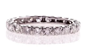 Diamond Eternity Band 14k White Gold Natural Round Ring 1.00 CTW G-H SI1