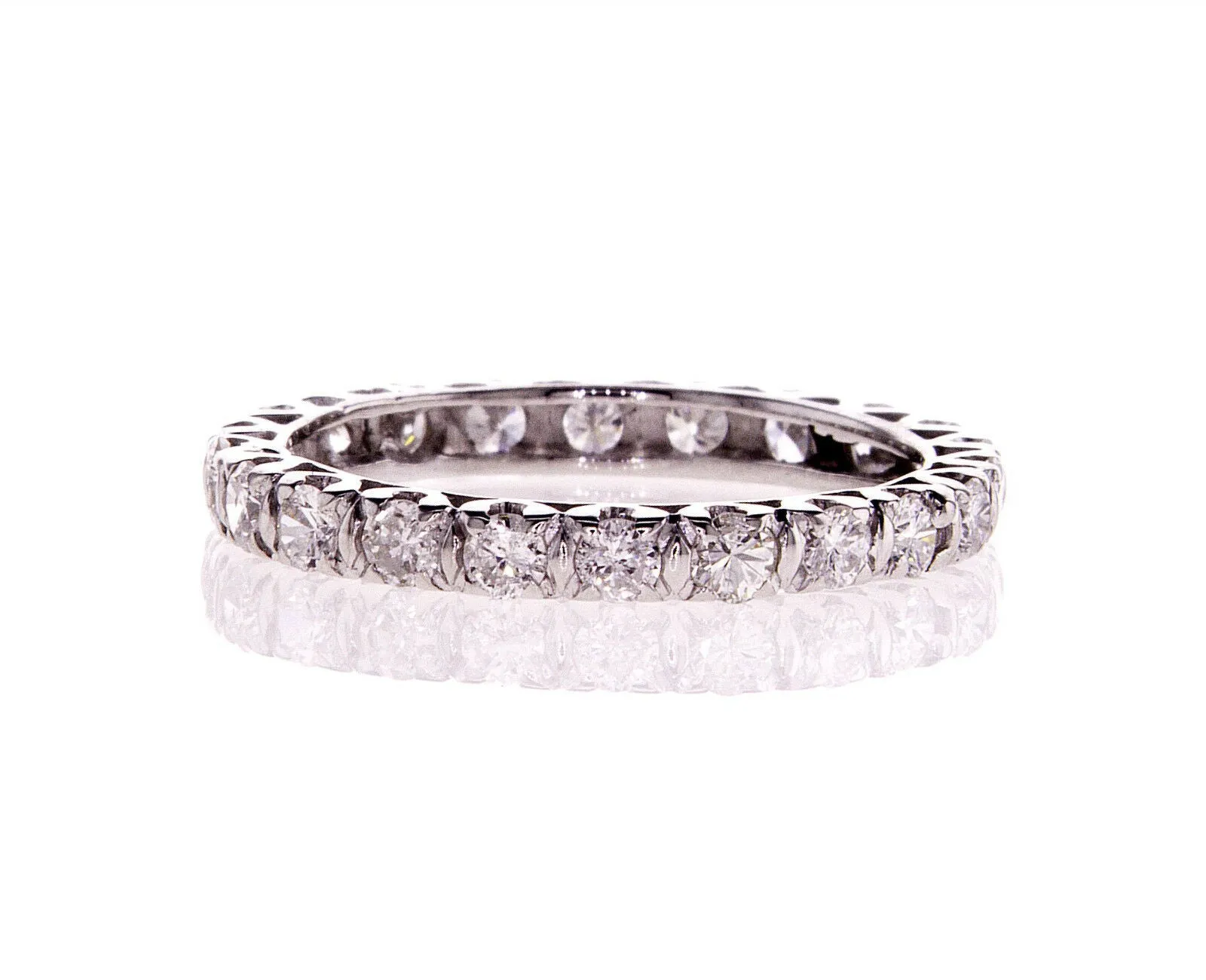 Diamond Eternity Band 14k White Gold Natural Round Ring 1.00 CTW G-H SI1