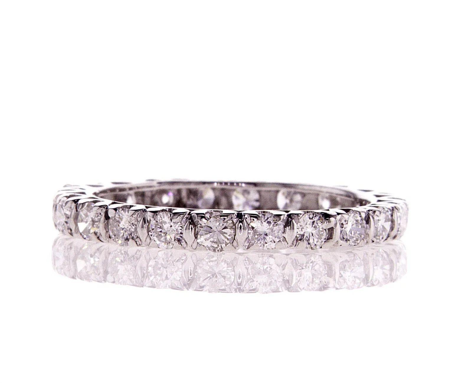 Diamond Eternity Band 14k White Gold Natural Round Ring 1.00 CTW G-H SI1