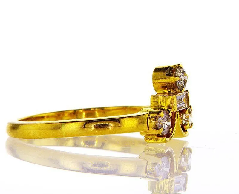 Diamond Ring 18k Yellow Gold 0.37 CT G Color VS1 Clarity Natural Round Cut