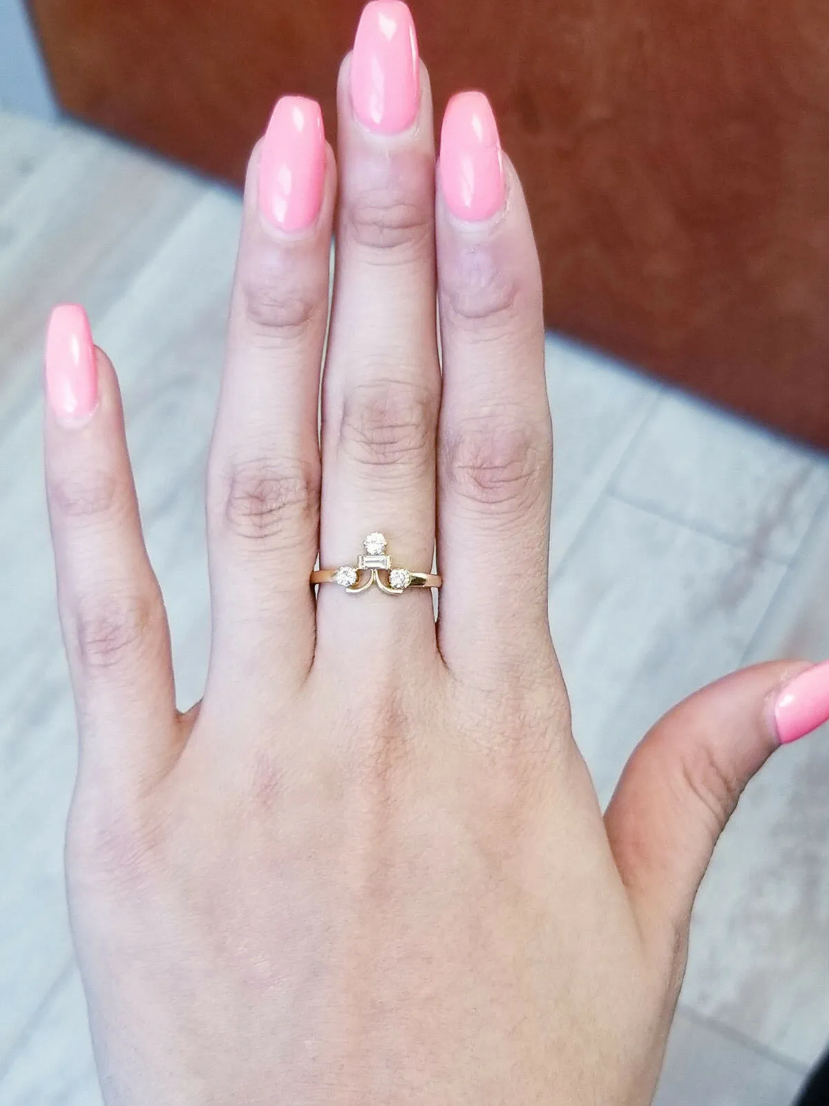 Diamond Ring 18k Yellow Gold 0.37 CT G Color VS1 Clarity Natural Round Cut