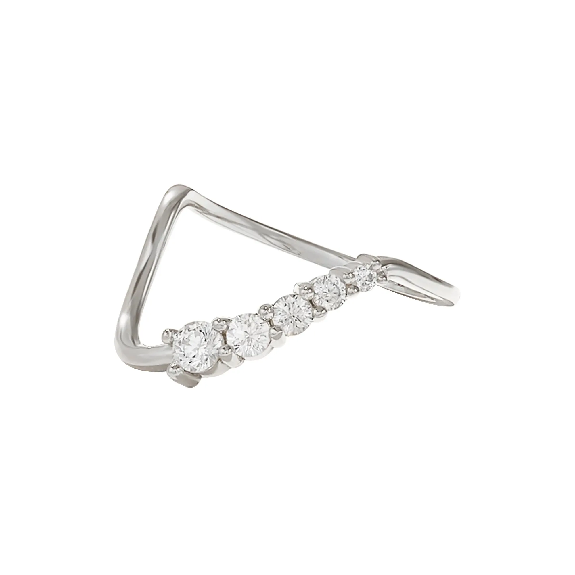 Diamond Wave Stacking Ring in Gold