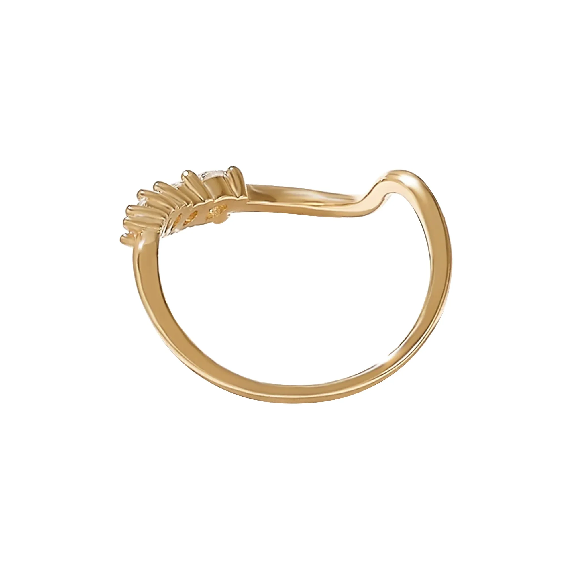 Diamond Wave Stacking Ring in Gold