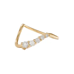Diamond Wave Stacking Ring in Gold