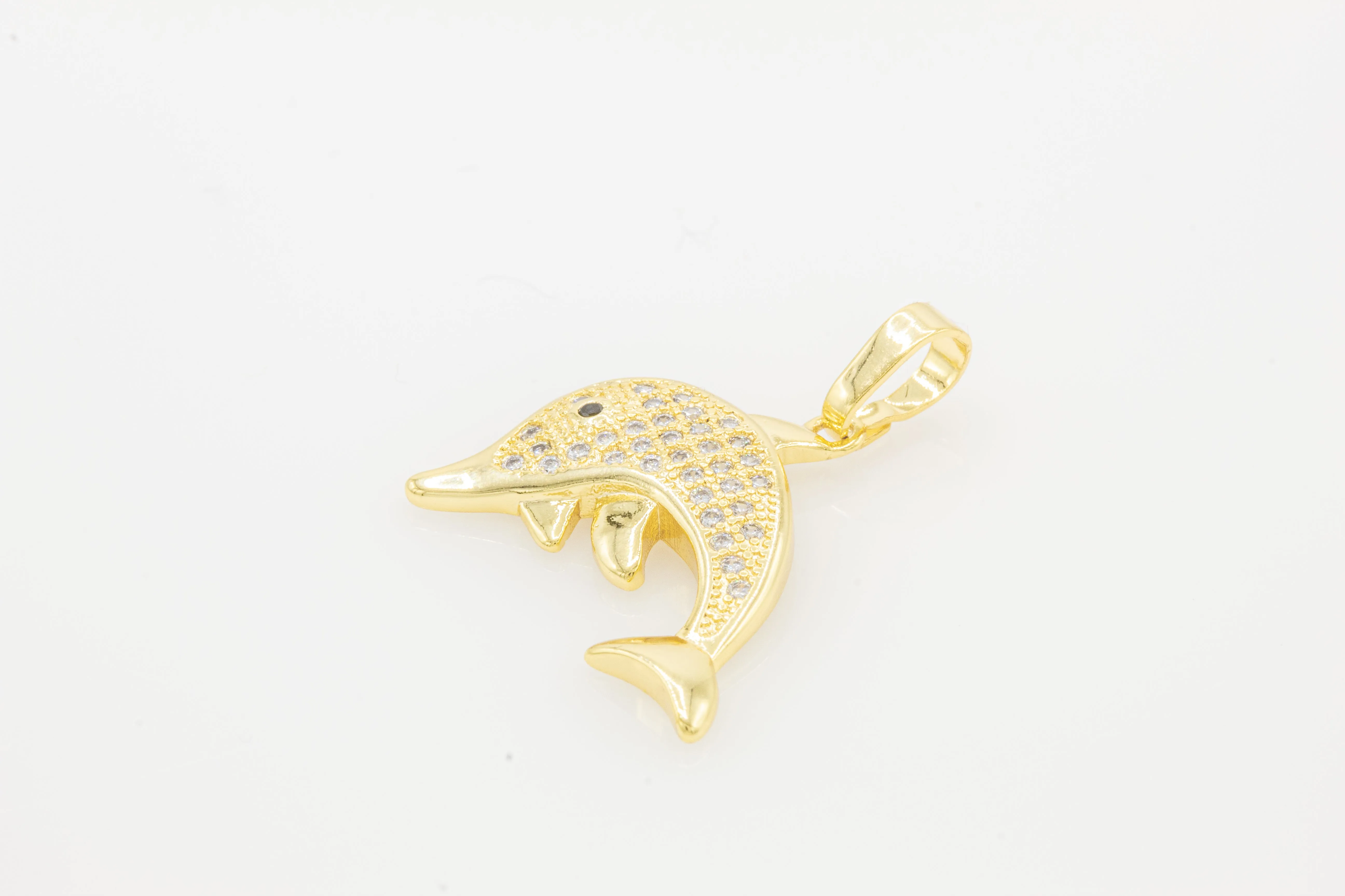 Dolphin Cubic Zirconia Pendant 14K Gold Filled Women Fashion Jewelry