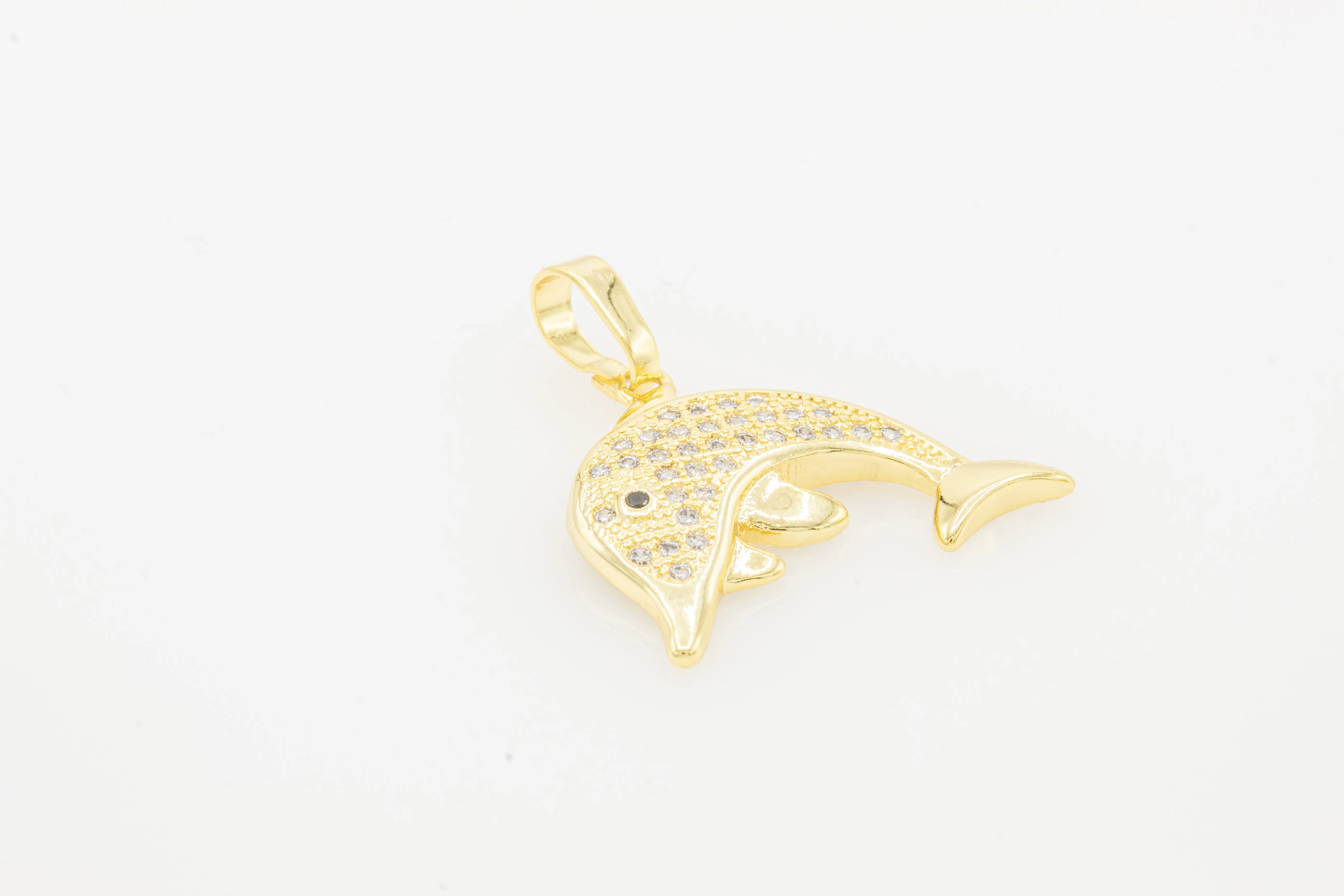 Dolphin Cubic Zirconia Pendant 14K Gold Filled Women Fashion Jewelry