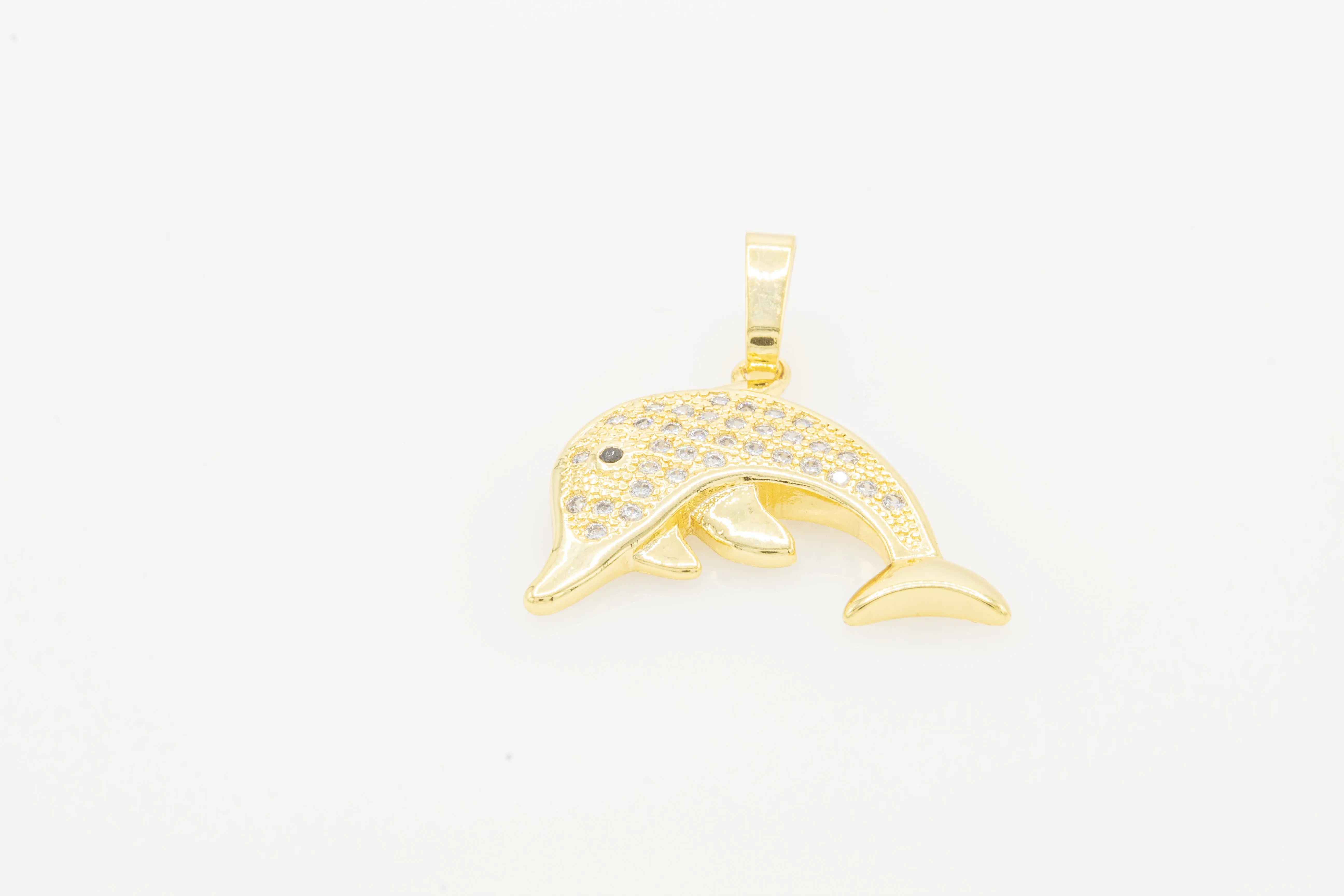 Dolphin Cubic Zirconia Pendant 14K Gold Filled Women Fashion Jewelry