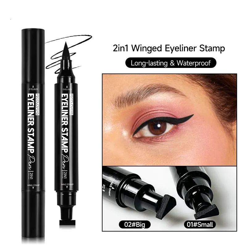 Effortless Eye Makeup: Double Head Waterproof Liquid Eyeliner for Quick Drying and Non-Blooming Color