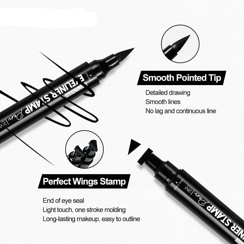 Effortless Eye Makeup: Double Head Waterproof Liquid Eyeliner for Quick Drying and Non-Blooming Color
