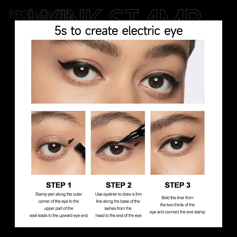 Effortless Eye Makeup: Double Head Waterproof Liquid Eyeliner for Quick Drying and Non-Blooming Color