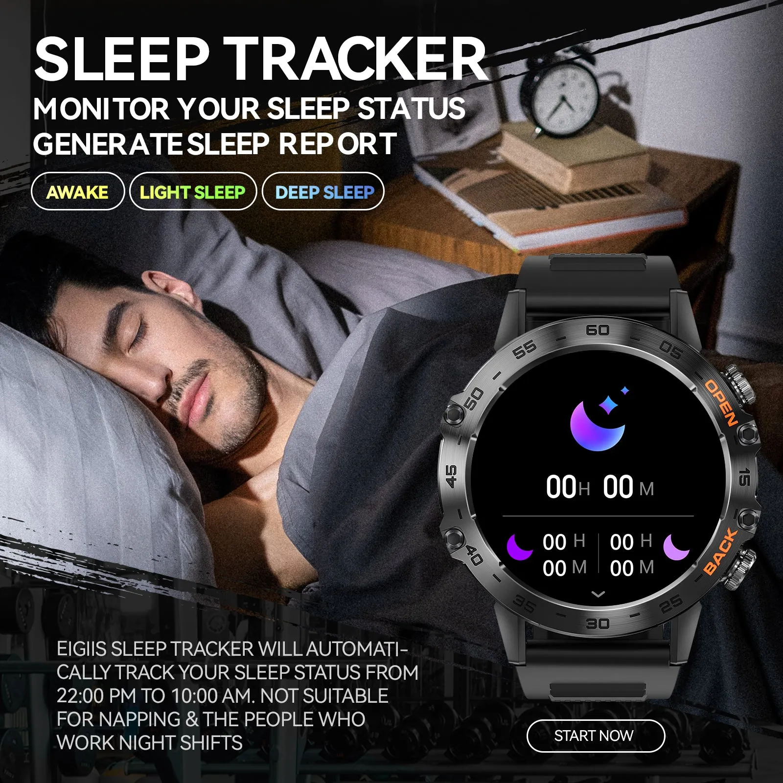 EIGIIS K52 Smart Watch for Men Answer/Make Calls 1.39-Inch Smartwatch Voice Assistant Notification Fitness Watch Fitness Tracker Pedometer Watch with Heart Rate Monitor Sleep Tracker 100  Training Modes for Android iOS