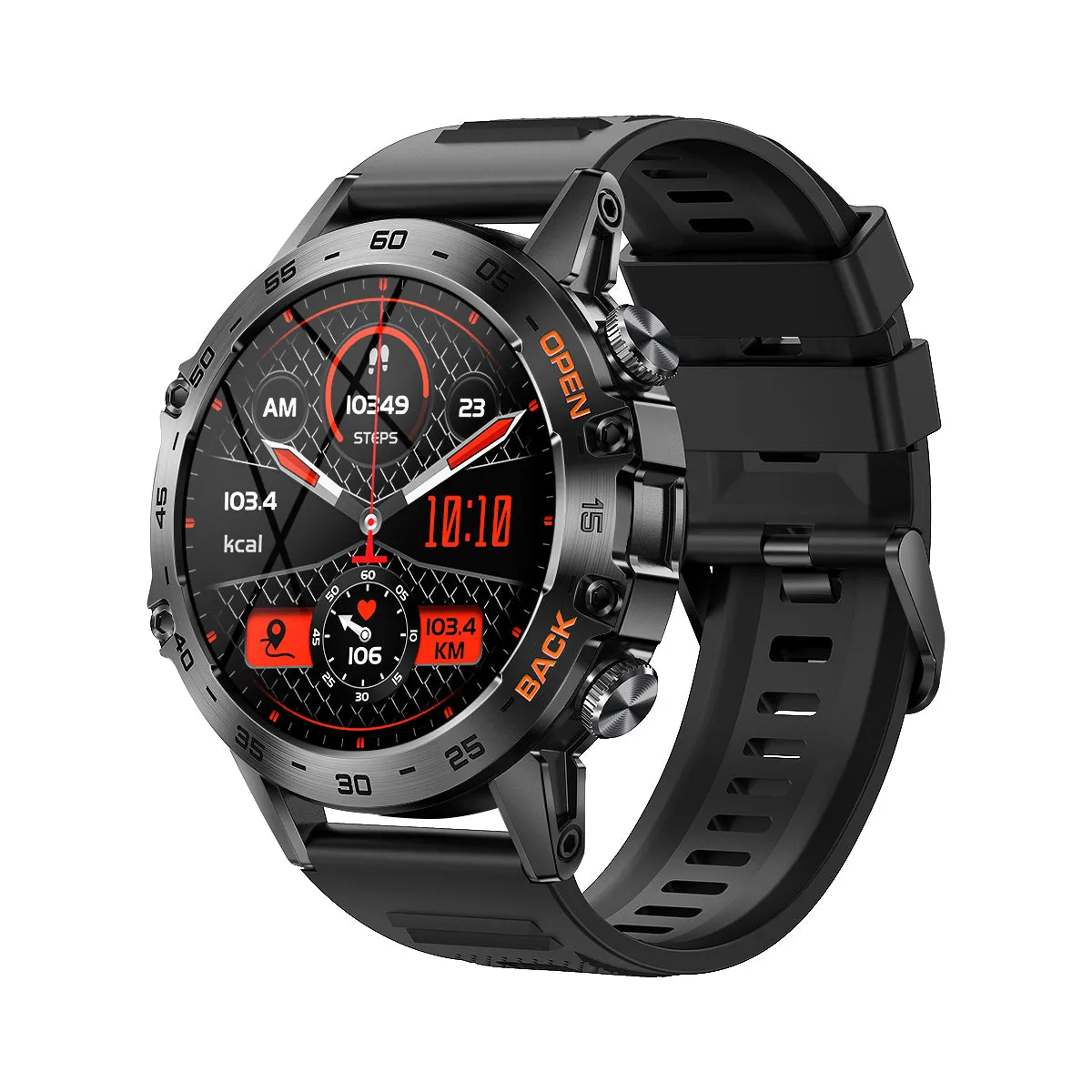 EIGIIS K52 Smart Watch for Men Answer/Make Calls 1.39-Inch Smartwatch Voice Assistant Notification Fitness Watch Fitness Tracker Pedometer Watch with Heart Rate Monitor Sleep Tracker 100  Training Modes for Android iOS