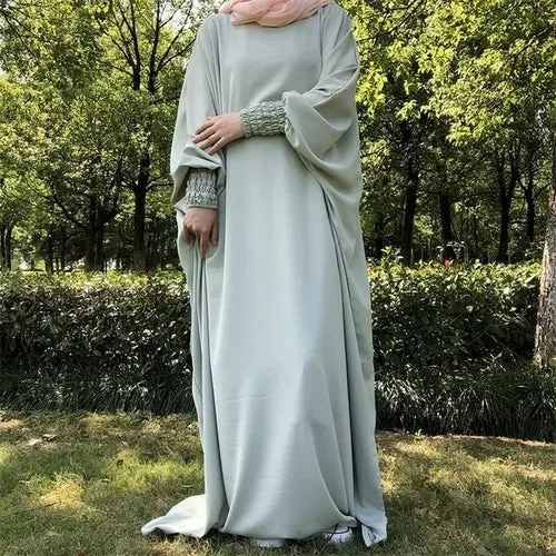 Elegant Butterfly Modest Abaya with High Quality Elastic for Ramadan and Eid