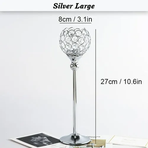 Elegant Crystal Wishing Candlestick Table Decor