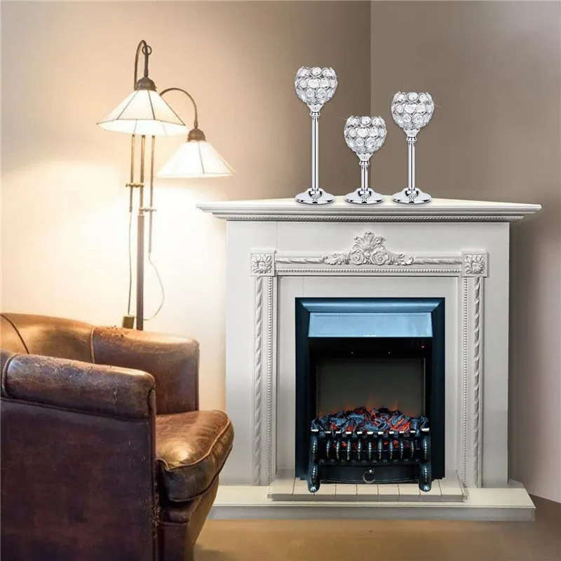 Elegant Crystal Wishing Candlestick Table Decor