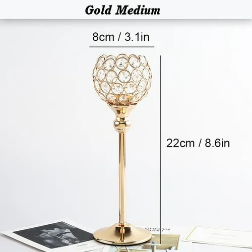 Elegant Crystal Wishing Candlestick Table Decor