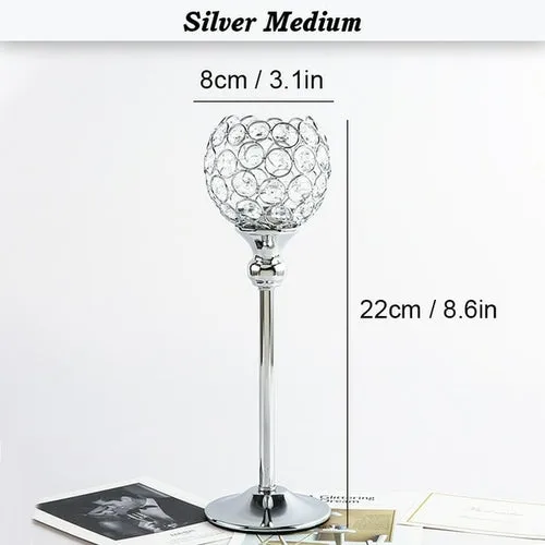 Elegant Crystal Wishing Candlestick Table Decor