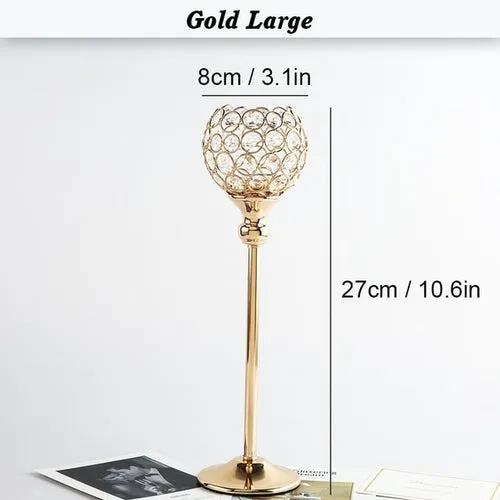 Elegant Crystal Wishing Candlestick Table Decor