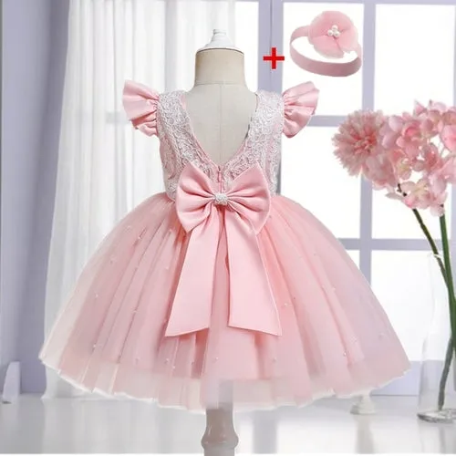 Elegant Pink Princess Dress for 12 Month Old Baby Girl's First Birthday