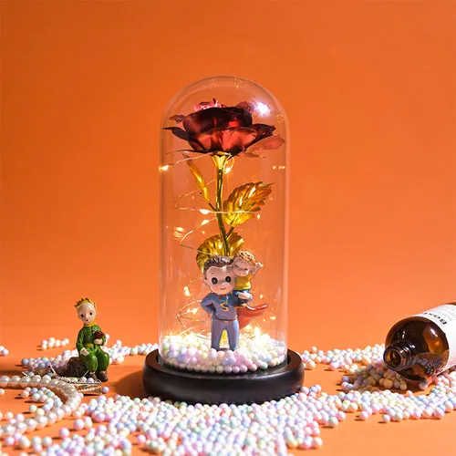 Enchanted Galaxy LED Preserved Rose Beauty and the Beast Glass Dome