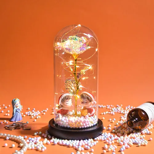 Enchanted Galaxy LED Preserved Rose Beauty and the Beast Glass Dome