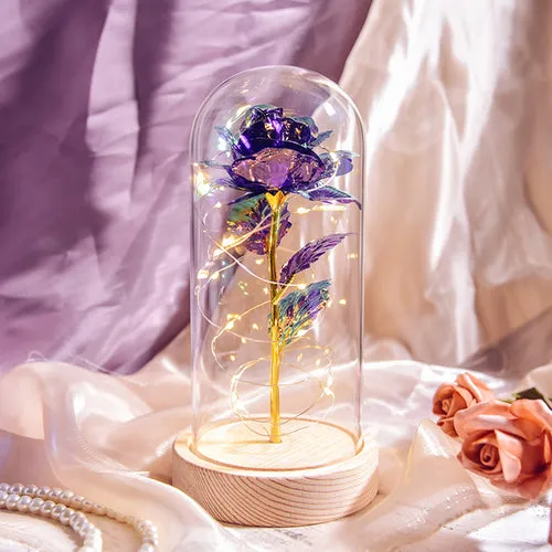 Enchanted Galaxy LED Preserved Rose Beauty and the Beast Glass Dome