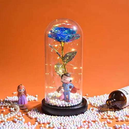 Enchanted Galaxy LED Preserved Rose Beauty and the Beast Glass Dome