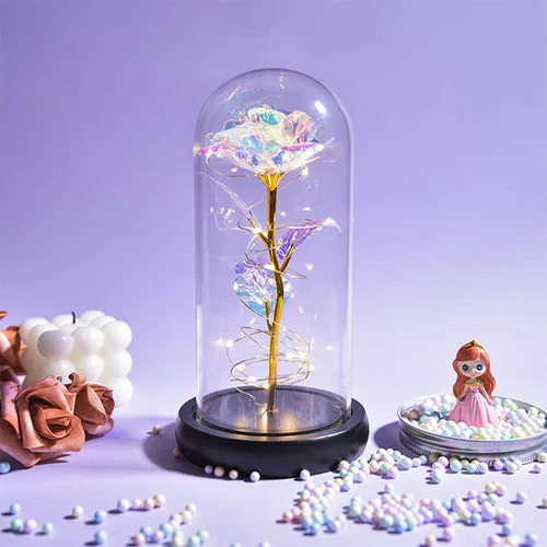 Enchanted Galaxy LED Preserved Rose Beauty and the Beast Glass Dome