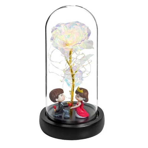 Enchanted Galaxy LED Preserved Rose Beauty and the Beast Glass Dome