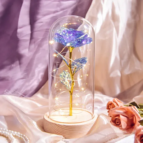 Enchanted Galaxy LED Preserved Rose Beauty and the Beast Glass Dome